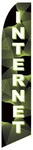 Internet Black Custom Designed Advertising Swooper Banner Flag And Pole. Fixed Price $89.25.