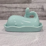 Creative Co-op Aqua Blue Whale Butter Dish W/ Lid Stoneware Cottage Core. Fixed Price $18.75.
