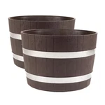 23.6 In. Dia X 17 Brown Round Polyethylene Better Barrel Planter (2-PACK). Fixed Price $131.29.