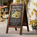 Pine Wood Chalkboard Easel Double Sided Menu Sign Portable Frame Display. Fixed Price $71.04.