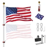 Yescom 25' Telescopic Aluminum Flagpole 3'X5' Tire Mount Stand For Outdoor. Fixed Price $169.90.