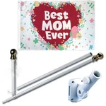 Best Mom Ever 3 X 5 Flag Set + 6-FT Spinning Pole Bracket Tangle Free. Fixed Price $34.88.