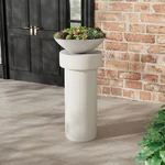 24" Tall White Plant Stand Indoor Outdoor Pedestal Mgo Modern Garden Decor. Fixed Price $114.52.