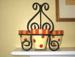 Southern Living At Home Plant Stand Wrought Iron +3 Pots Siena ORIG.$70 Herbs. Fixed Price $24.95.