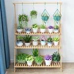 Folding Wood Shelf Plant Stand Multi Tier Flower Storage Rack Indoor Outdoor Usa. Fixed Price $35.90.