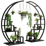 Plant Stand Indoor 5-TIER Tall Metal 2 Half Moon Shelf Tiered Flower Rack. Fixed Price $94.85.