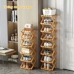 Foldable Bamboo Shoe Rack Tier Storage Shelf Entryway Organizer Wood Plant Stand. Fixed Price $36.99.