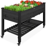 Best Choice Products Mobile Raised Bed Elevated Planter Wheels Shelf 48X24X32IN. Fixed Price $129.99.