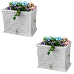 Good Ideas Savannah 50 Gal Colonial Rain Barrel Planter W/ Brass Spigot (2 Pack). Fixed Price $361.66.