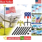 All-in-one 10 Ft Flag Pole Kit With Eagle Head & 3X5 American Included. Fixed Price $44.99.