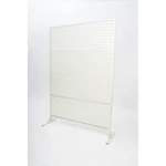 White Outdoor Privacy Screen W/ Stand, Slatted Patio Divider For Yard Deck. Fixed Price $126.68.