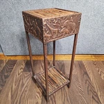 Vtg Metal Bamboo Square Pedestal Plant Stand 22X8.25 African Animal Safari. Fixed Price $124.99.
