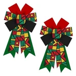 Alibbon 2 Pcs Kwanzaa Bows For Wreath, Juneteenth Front STYLE4. Fixed Price $23.85.