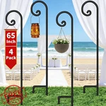 Beau Jardin 4 Pc Shepherd Hooks 65" Solid Metal Garden Bird Feeder Pole. Fixed Price $142.99.