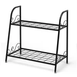 Topbuy Metal Plant Stand 2-TIER Flower Potted Holder Ladder-shapped Storage. Fixed Price $37.99.