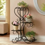 4 Pots Wrought Iron Rustproof Plant Stand Shelf Elegant Art Flower Holder Rack. Fixed Price $39.90.