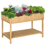 Outsunny 43X18X30IN Raised Garden Bed With Pockets Shelf Wooden Elevated New. Fixed Price $110.04.