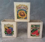 Home Interiors Country Garden Seed Packet Planters/set Of 3/NIB/ Free Shipping. Fixed Price $21.99.