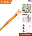 56" Solid Wood Pole With Holder And Anti-wrap Tube For 3'X5' Estate Flag.... Fixed Price $39.99.