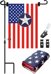 Garden Stand With 12 X 18 Inches American Flags, Pole Holder. Fixed Price $29.56.