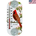 Lacrosse 8-INCH Waterproof Analog Thermometer With Cheerful Cardinal Design. Fixed Price $10.99.