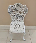 Vintage Cast Iron Small Garden Patio Chair Plant Stand 17" Tall. Fixed Price $55.00.