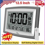 Atomic Clock With Indoor Outdoor Temperature, Self-setting Digital Wall. Fixed Price $38.08.