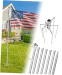 8FT Ground Stainless Steel Pole, Heavy Duty Front Porch Silver. Fixed Price $85.81.