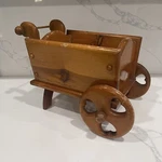 Wooden Cart Wheel Barrow Primitive Country Farmhouse Plant Stand Toy Box Pine. Fixed Price $20.00.