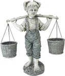 Felicity Garden Statue For Kids With Planter Basket, 25" Tall, Two Tone Finish. Fixed Price $402.99.