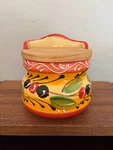 Pier 1 Imports Olive Patterned Ceramic Wall Mounted Salt Cellar Spain. Fixed Price $18.00.