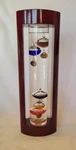 Galileo Glass Thermometer In Wood Frame Colored Spheres 11.5" Tall. Fixed Price $22.99.