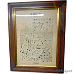 Antique Victorian Oak Frame Reeded With Water Gilt & French War Print WW2. Fixed Price $275.00.