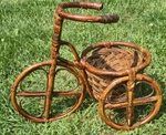 Vintage Bamboo Rattan Planter 1970S Tricycle Stand Handmade Flower Pot. Fixed Price $35.18.