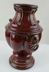 Vintage Bombay Company Burgandy Lion Ring Garden Planter Pot Vase Beautiful 12". Fixed Price $75.00.