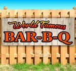 World Famous Bbq Advertising Vinyl Banner Flag Sign Many Sizes Usa. Fixed Price $99.19.