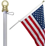 6FT Heavy-duty Aluminum Tangle-free Spinning Wall Mount Flag Pole For House. Fixed Price $61.26.