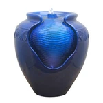 Teamson Home Outdoor Glazed Pot Floor Fountain With Led Lights For Garden, Blue. Fixed Price $119.99.