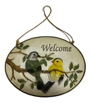 Ganz Bird Welcome Sign Painted Decor 7 X 5 Twine Hanger Resin Raised Relief 3D. Fixed Price $12.95.