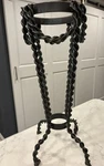 Antique Ornate Black Twisted Cast Iron Rope Design Victorian Flower Stand. Fixed Price $95.00.