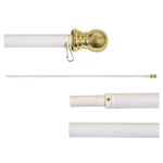 White Aluminum 6FT Spinner Flagpole W/ Ez Mount Clips - Prevents Tangling. Fixed Price $42.32.