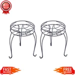Matte Black Metal Plant Stand Flower Holder Rack Shelf Tier Indoor Outdoor, 2 Pk. Fixed Price $17.49.