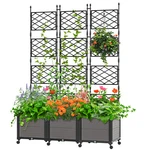 Docred Planter Box Raised Garden Bed W/ Trellis For Climbing Plants Flowers 63"H. Fixed Price $85.99.