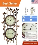 Art Deco Weatherproof Wall Clock With Temperature Display For Home & Garden. Fixed Price $109.79.