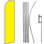 Solid Yellow Swooper Super & 16FT Flagpole Kit / Ground Spike. Fixed Price $74.88.