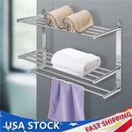 3-TIRE Towel Rack Bathroom Hotel Holder Stainless Steel Wall Mount Storage Shelf. Fixed Price $26.72.
