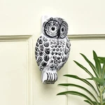 Set Of 2 Antique Look White And Brown Cast Iron Owl Door Knocker Bell. Fixed Price $135.00.