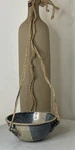 Vtg Boho Studio Pottery Beige Blue Hanging Wall Planter Hemp Rope Handmade 6.5. Fixed Price $44.99.