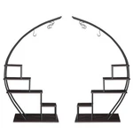 Artisasset 2PCS 5 Layers Semicircle Iron Wood Suitable For Garden Balcony Patio. Fixed Price $264.63.