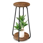 2 Tier Metal Wood Plant Shelf Pedestal Stand Indoor Flower Display Deck Garden. Fixed Price $41.36.